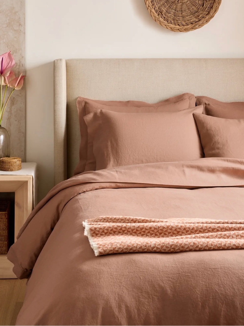 Quince European Linen Duvet Cover Set Full/Queen Desert Sunset 100% Linen